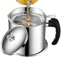 Modern Kitchen Oil Dispenser with Tray & Lid,Stainless Steel Oil Pot with Filter,Bacon Grease Container