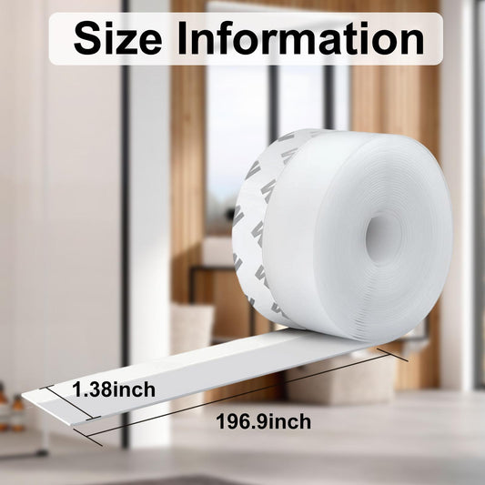 Silicone Seal Strip for Doors, Strong Adhesive Weather Stripping 16.4Ft*1.38in