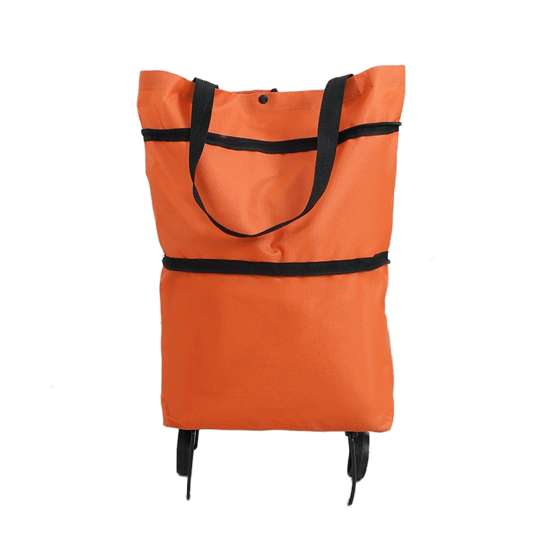 Foldable Shopping Trolley Bag with Wheels, Portable Reusable Grocery Tote, Lightweight Rolling Shopping Cart Bag with Carry Handles