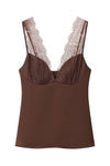 Satin Lace Bustier Cami Top