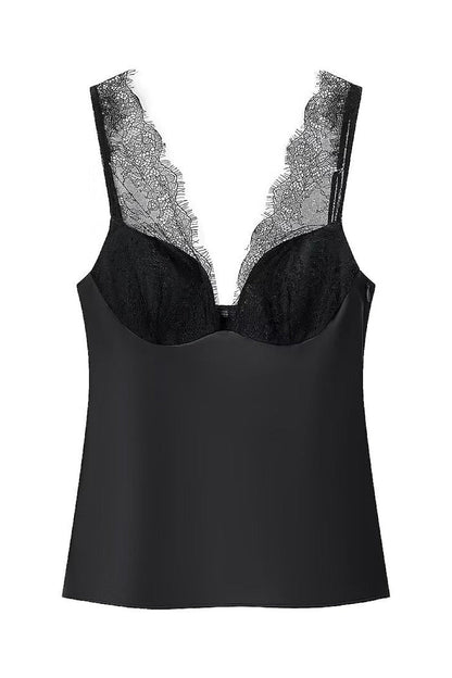 Satin Lace Bustier Cami Top